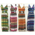 Women's Multicolor Chevron Print Long Dress